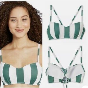 24. Shade & Shore Women’s Lightly Lined Bralette Bikini Swim Top  Stripe